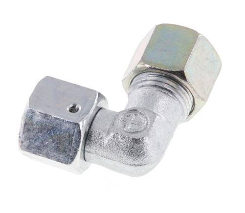 M18x1,5 x 10S Acero zincado Codo ajustable de 90 grados con cono de cierre y junta tórica 630 Bar DIN 2353