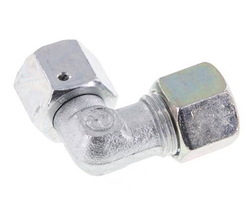 M18x1,5 x 10S Acero zincado Codo ajustable de 90 grados con cono de cierre y junta tórica 630 Bar DIN 2353