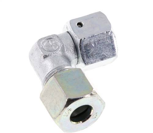 M18x1,5 x 10S Acero zincado Codo ajustable de 90 grados con cono de cierre y junta tórica 630 Bar DIN 2353