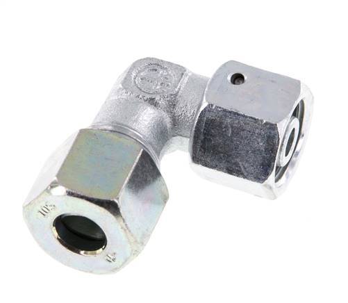 M18x1,5 x 10S Acero zincado Codo ajustable de 90 grados con cono de cierre y junta tórica 630 Bar DIN 2353