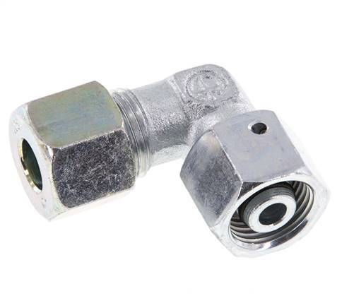 M18x1,5 x 10S Acero zincado Codo ajustable de 90 grados con cono de cierre y junta tórica 630 Bar DIN 2353