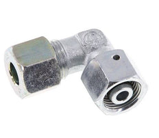 M18x1,5 x 10S Acero zincado Codo ajustable de 90 grados con cono de cierre y junta tórica 630 Bar DIN 2353