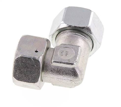M36x2 x 25S Acero zincado Codo ajustable de 90 grados con cono de cierre y junta tórica 400 Bar DIN 2353