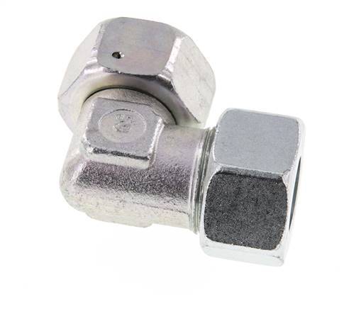 M36x2 x 25S Acero zincado Codo ajustable de 90 grados con cono de cierre y junta tórica 400 Bar DIN 2353