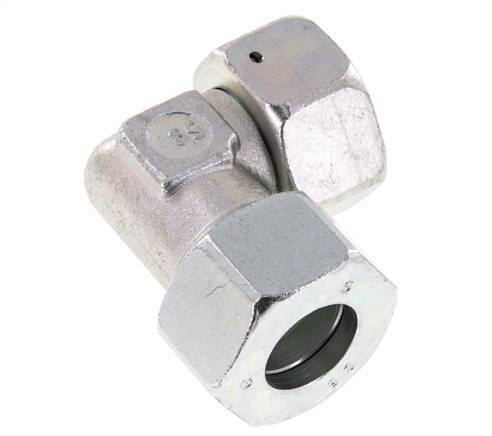 M36x2 x 25S Acero zincado Codo ajustable de 90 grados con cono de cierre y junta tórica 400 Bar DIN 2353