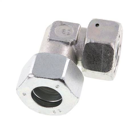 M36x2 x 25S Acero zincado Codo ajustable de 90 grados con cono de cierre y junta tórica 400 Bar DIN 2353