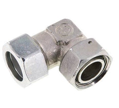M36x2 x 28L Acero zincado Codo ajustable de 90 grados con cono de cierre y junta tórica 160 Bar DIN 2353