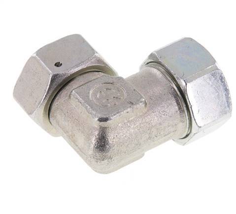 M36x2 x 28L Acero zincado Codo ajustable de 90 grados con cono de cierre y junta tórica 160 Bar DIN 2353
