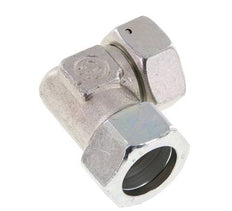 M36x2 x 28L Acero zincado Codo ajustable de 90 grados con cono de cierre y junta tórica 160 Bar DIN 2353
