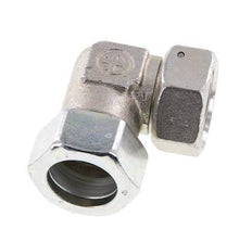M36x2 x 28L Acero zincado Codo ajustable de 90 grados con cono de cierre y junta tórica 160 Bar DIN 2353