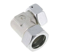 M45x2 x 35L Acero zincado Codo ajustable de 90 grados con cono de cierre y junta tórica 160 Bar DIN 2353