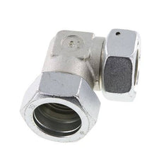 M45x2 x 35L Acero zincado Codo ajustable de 90 grados con cono de cierre y junta tórica 160 Bar DIN 2353