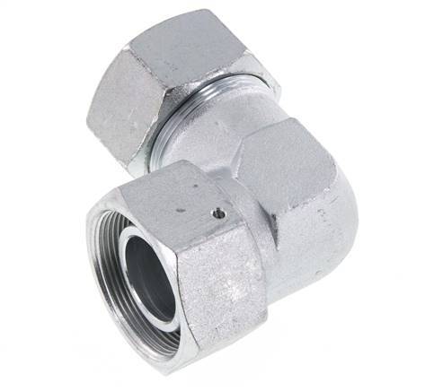 M52x2 x 38S Acero zincado Codo ajustable de 90 grados con cono de cierre y junta tórica 315 Bar DIN 2353