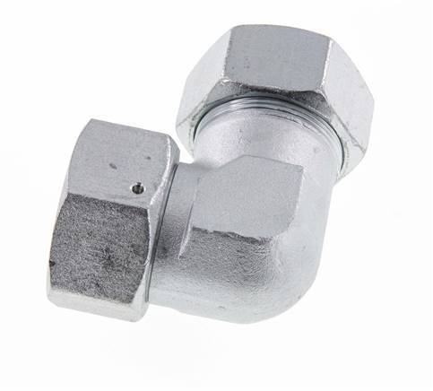 M52x2 x 38S Acero zincado Codo ajustable de 90 grados con cono de cierre y junta tórica 315 Bar DIN 2353
