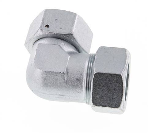 M52x2 x 38S Acero zincado Codo ajustable de 90 grados con cono de cierre y junta tórica 315 Bar DIN 2353