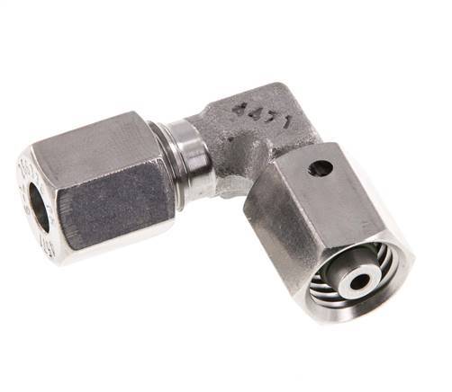 M12x1,5 x 6L Acero inoxidable Codo ajustable de 90 grados con cono de cierre y junta tórica 315 Bar DIN 2353
