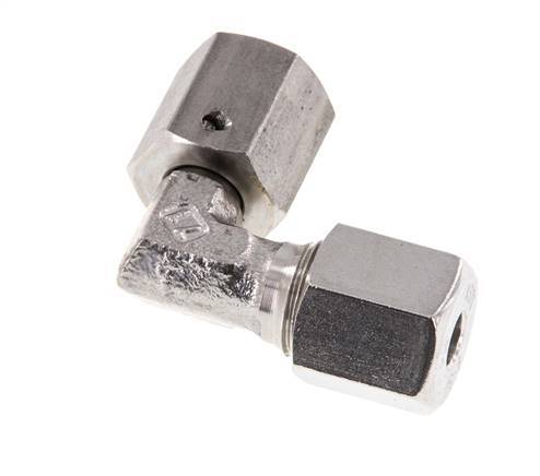 M14x1,5 x 6S Acero inoxidable Codo ajustable de 90 grados con cono de cierre y junta tórica 630 Bar DIN 2353