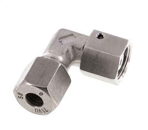 M16x1,5 x 8S Acero inoxidable Codo ajustable de 90 grados con cono de cierre y junta tórica 630 Bar DIN 2353