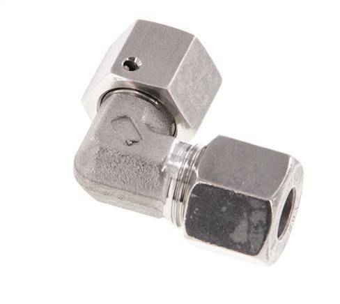 M18x1,5 x 10S Acero inoxidable Codo ajustable de 90 grados con cono de cierre y junta tórica 630 Bar DIN 2353
