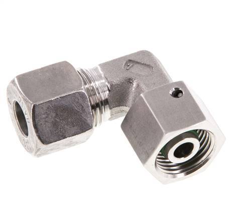 M18x1,5 x 10S Acero inoxidable Codo ajustable de 90 grados con cono de cierre y junta tórica 630 Bar DIN 2353