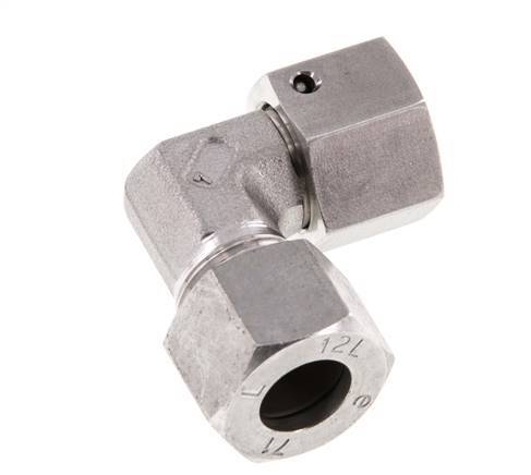 M18x1,5 x 12L Acero inoxidable Codo ajustable de 90 grados con cono de cierre y junta tórica 315 Bar DIN 2353