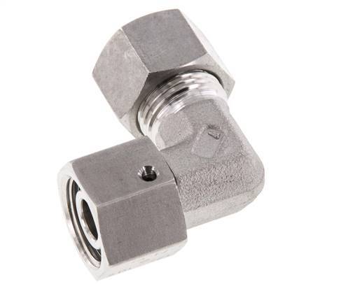 M18x1,5 x 12L Acero inoxidable Codo ajustable de 90 grados con cono de cierre y junta tórica 315 Bar DIN 2353