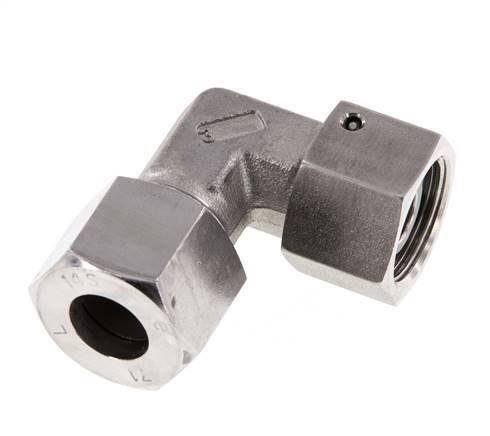 M22x1,5 x 14S Acero inoxidable Codo ajustable de 90 grados con cono de cierre y junta tórica 630 Bar DIN 2353