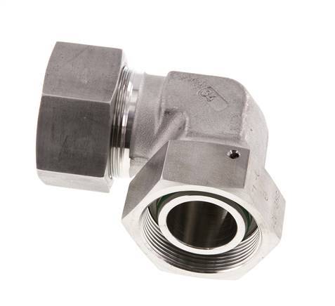 M52x2 x 38S Acero inoxidable Codo ajustable de 90 grados con cono de cierre y junta tórica 315 Bar DIN 2353