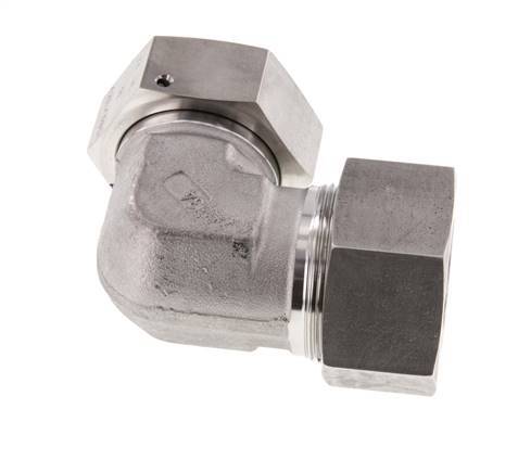 M52x2 x 38S Acero inoxidable Codo ajustable de 90 grados con cono de cierre y junta tórica 315 Bar DIN 2353