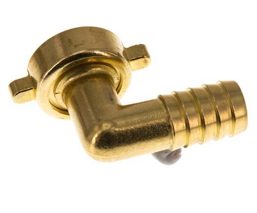 G 1'' x 19mm Codo de latón de 90 grados con junta NBR y tuerca de mariposa 16 Bar