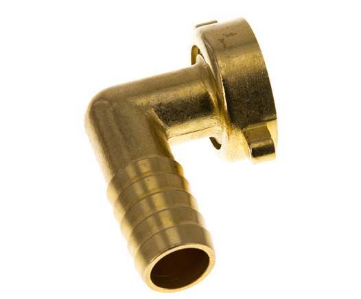 G 1'' x 19mm Codo de latón de 90 grados con junta NBR y tuerca de mariposa 16 Bar