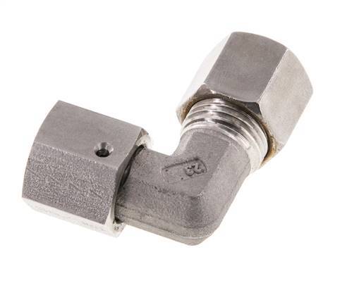 M16x1,5 x 8S Acero inoxidable Codo de compresión ajustable de 90 grados con cono de sellado y junta tórica 630 Bar DIN 2353