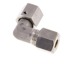 M16x1,5 x 8S Acero inoxidable Codo de compresión ajustable de 90 grados con cono de sellado y junta tórica 630 Bar DIN 2353