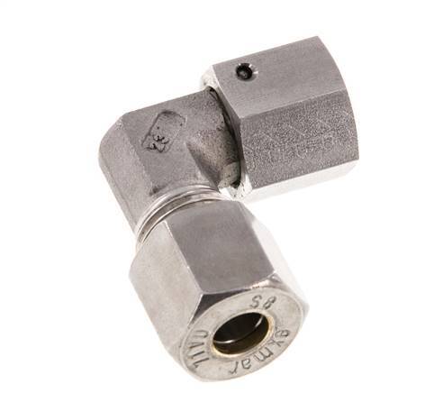 M16x1,5 x 8S Acero inoxidable Codo de compresión ajustable de 90 grados con cono de sellado y junta tórica 630 Bar DIN 2353