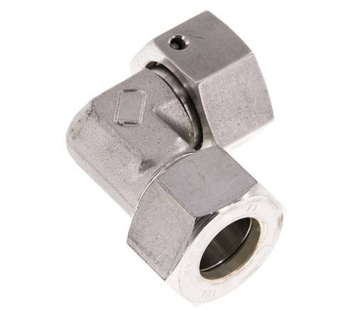 M26x1,5 x 18L Acero inoxidable Codo de compresión ajustable de 90 grados con cono de sellado y junta tórica 315 Bar DIN 2353