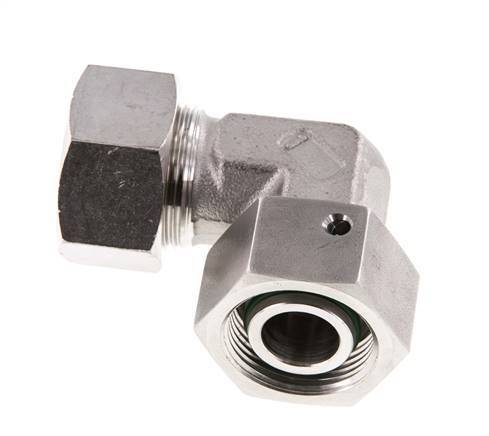 M26x1,5 x 18L Acero inoxidable Codo de compresión ajustable de 90 grados con cono de sellado y junta tórica 315 Bar DIN 2353