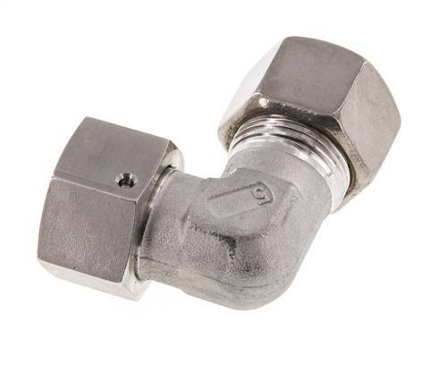 M30x2 x 20S Acero inoxidable Codo de compresión ajustable de 90 grados con cono de sellado y junta tórica 400 Bar DIN 2353