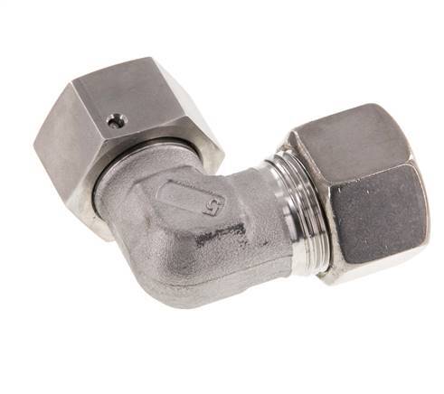 M30x2 x 20S Acero inoxidable Codo de compresión ajustable de 90 grados con cono de sellado y junta tórica 400 Bar DIN 2353