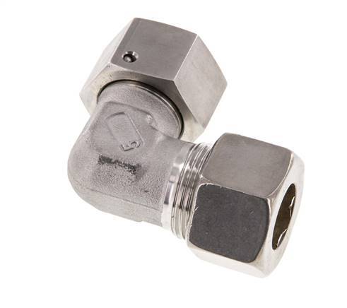 M30x2 x 20S Acero inoxidable Codo de compresión ajustable de 90 grados con cono de sellado y junta tórica 400 Bar DIN 2353