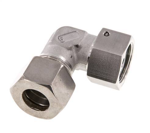 M30x2 x 20S Acero inoxidable Codo de compresión ajustable de 90 grados con cono de sellado y junta tórica 400 Bar DIN 2353
