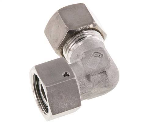 M30x2 x 20S Acero inoxidable Codo de compresión ajustable de 90 grados con cono de sellado y junta tórica 400 Bar DIN 2353