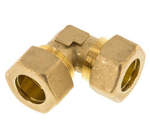 accesorio de compresión de 90 grados de latón de 22 mm, 54 bares DIN EN 1254-2