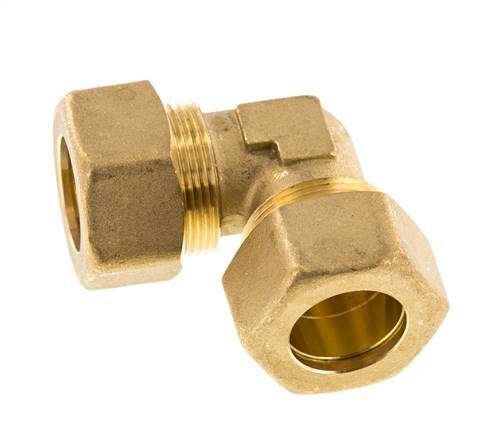 accesorio de compresión de 90 grados de latón de 22 mm, 54 bares DIN EN 1254-2