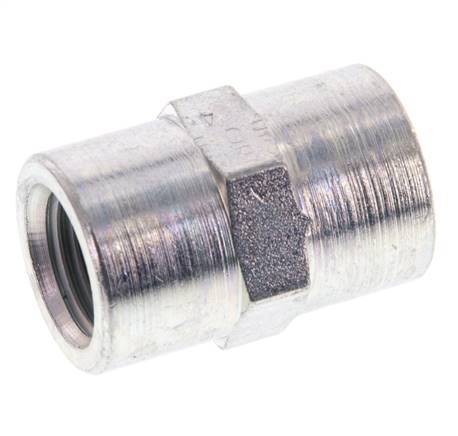G 1/4'' Zinc plated Steel Socket 350 Bar - Hydraulic [2 Pieces]