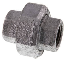 Rp 1/2'' Hierro fundido zincado Espiga doble 3 piezas con cierre cónico 25 Bar