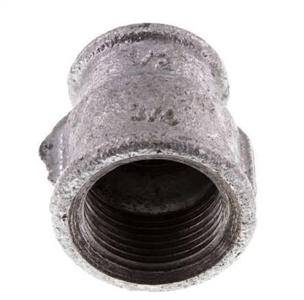 Rp 3/4'' x Rp 1/2'' Zinc plated Cast iron Round Socket 25 Bar [5 Pieces]