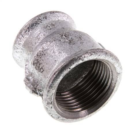 Rp 1'' x Rp 3/4'' Zinc plated Cast iron Round Socket 25 Bar [2 Pieces]