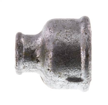 Rp 1 1/4'' x Rp 1/2'' Zinc plated Cast iron Round Socket 25 Bar [2 Pieces]