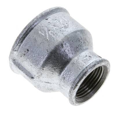 Rp 1 1/4'' x Rp 3/4'' Zinc plated Cast iron Round Socket 25 Bar [2 Pieces]