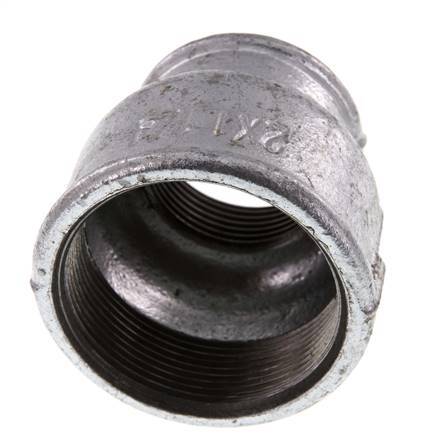 Rp 2'' x Rp 1 1/4'' Hierro fundido zincado Enchufe redondo 25 Bar